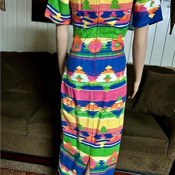Affinity by Margo’s • Vintage • USA • Medium • Multi-Colors • Aztec • Dress - Picture 9 of 16